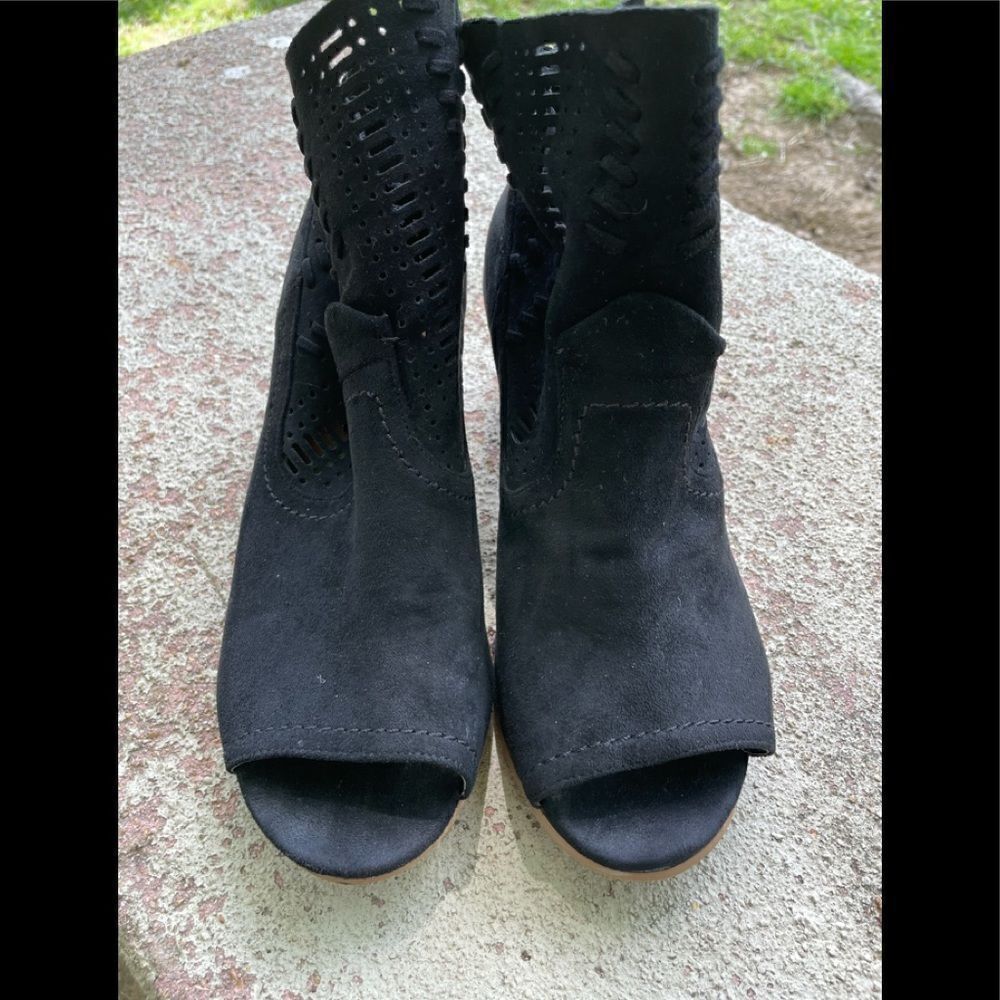 Not Rated Black Peep toe boots